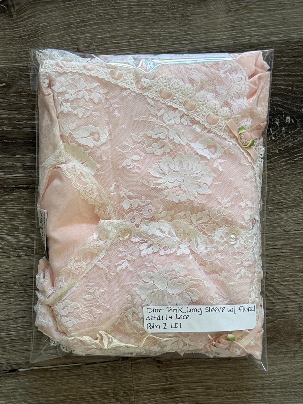 Dior Pink Lace-Trim Lingerie Long Nightgown - Picture 12 of 12